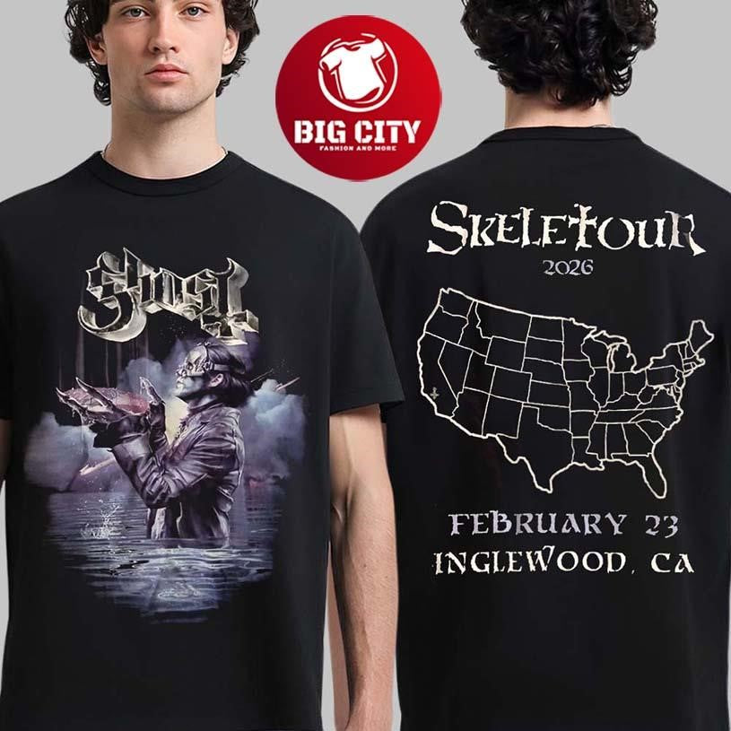 Ghost Inglewood California Skeletour 2026 Ritual Exclusive Two Sided Shirt