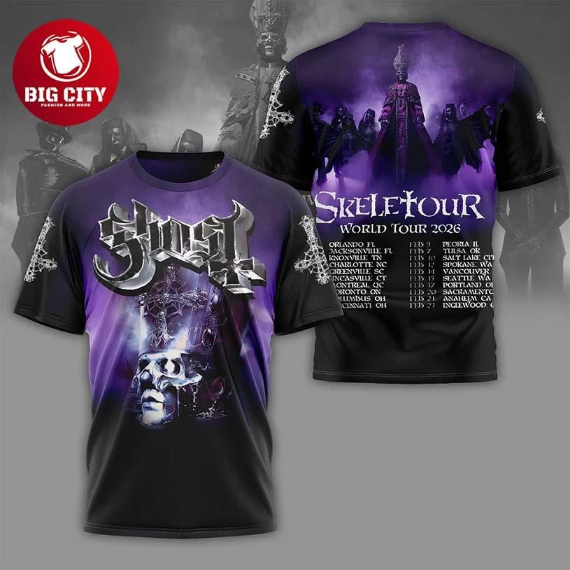 Ghost World Tour 2026 Graphic Shirt Gift Two Sided Shirt