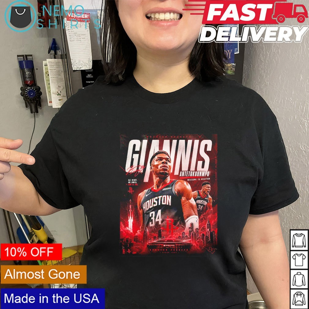 Giannis Antetokounmpo welcome to Houston Rockets all heart no limits shirt