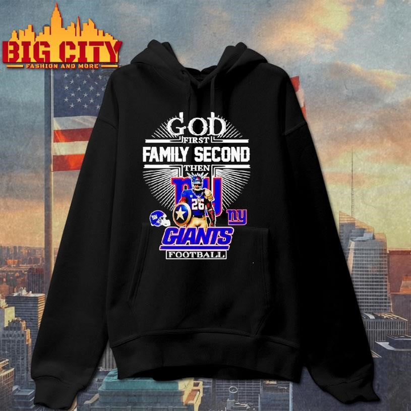 God First Family Second Then New York Giants Football Player Mascot Shirt
