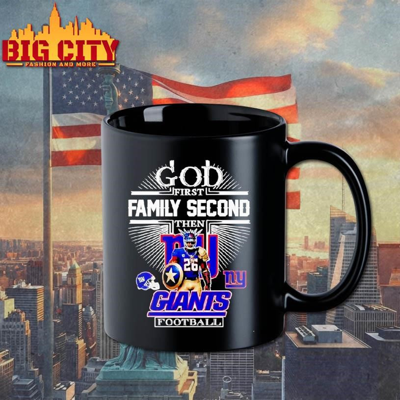 God First Family Second Then New York Giants Football Player Mascot Shirt