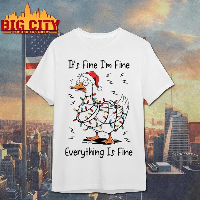 Goose Xmas Christmas Lights It’s Fine I’m Fine Everything Is Fine shirt
