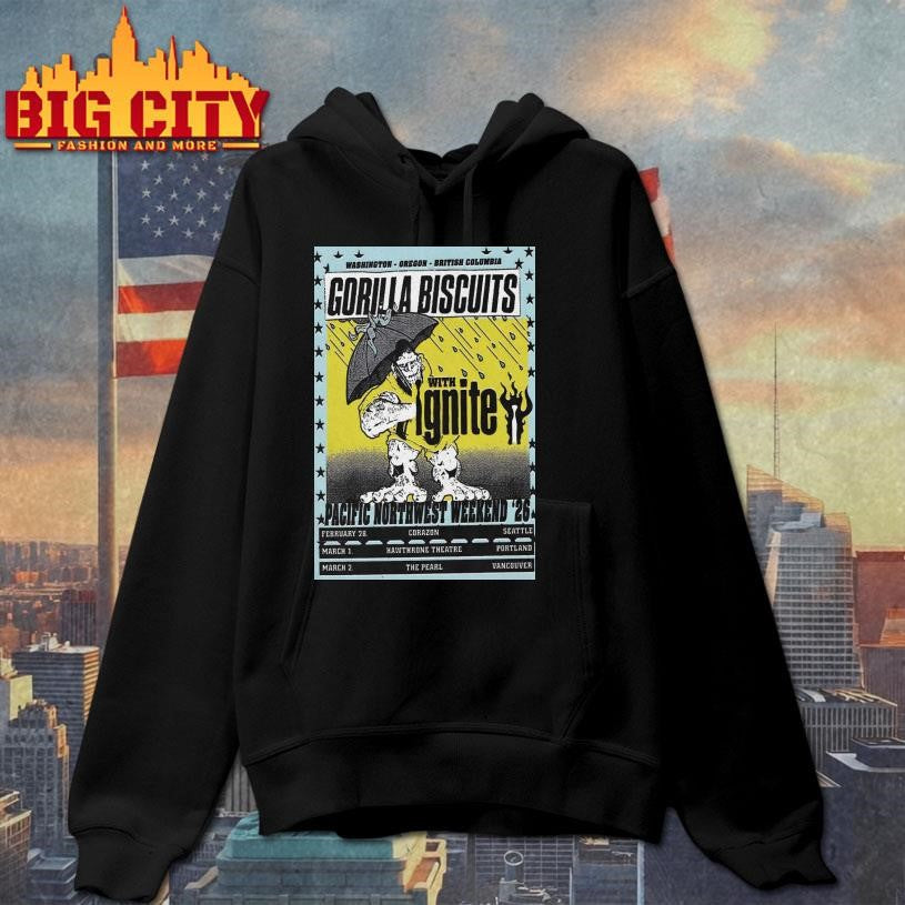 Gorilla Biscuits Pacific Northwest Weekend 2026 Shows Poster shirt