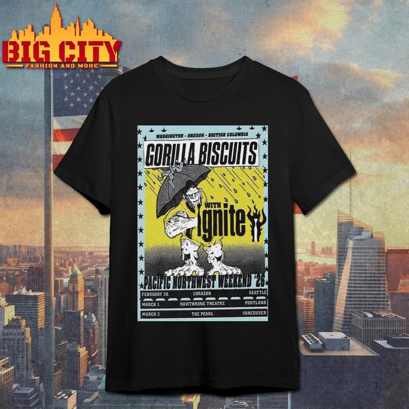 Gorilla Biscuits Pacific Northwest Weekend 2026 Shows Poster shirt
