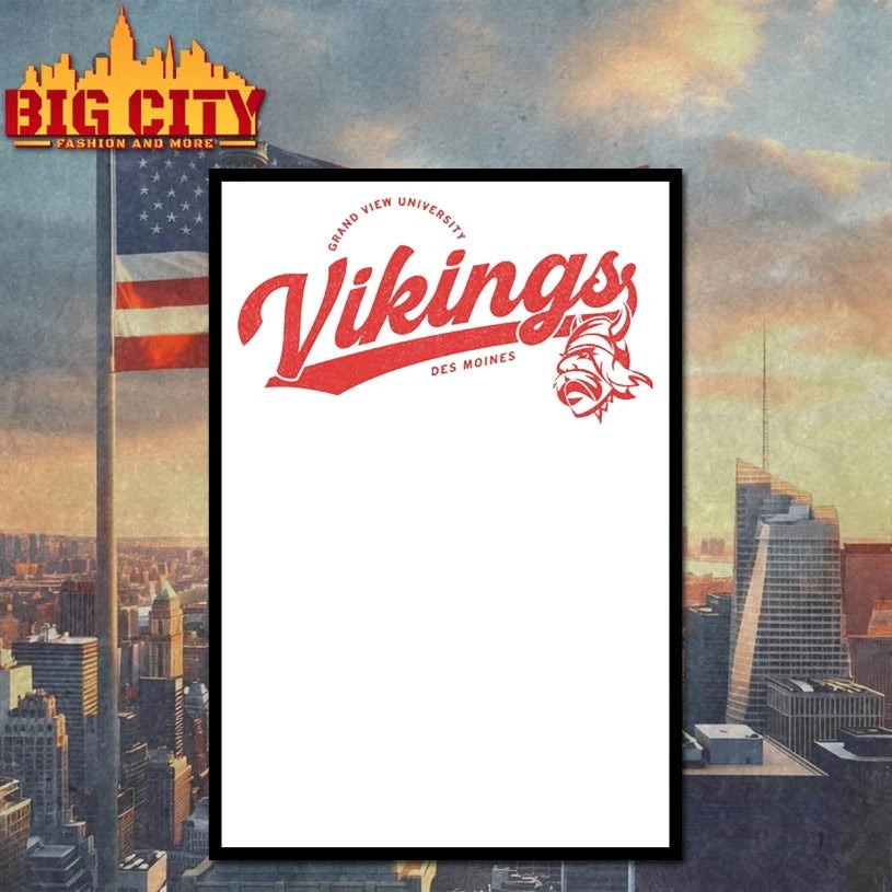 Grand View University Vikings des moines Script Logo shirt