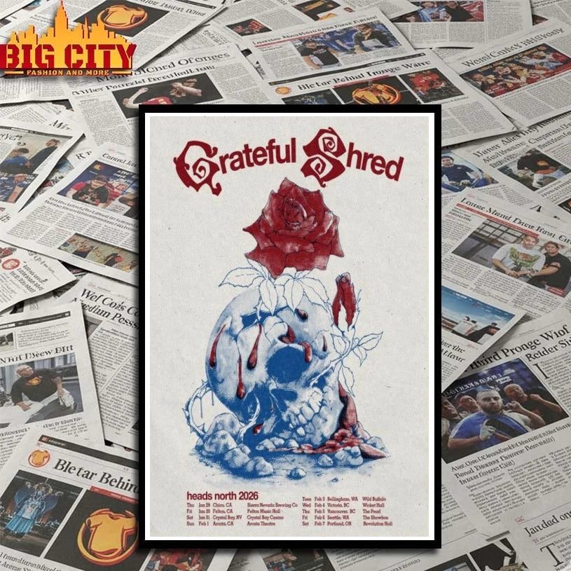 Grateful Shred Head North Tour 2026 Poster shirt