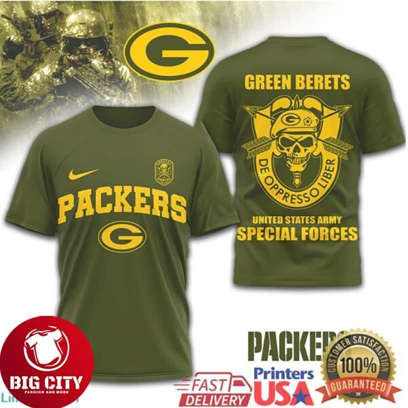 Green Bay Packers Green Berets US Army Special Forces Military Two Sided Shirt