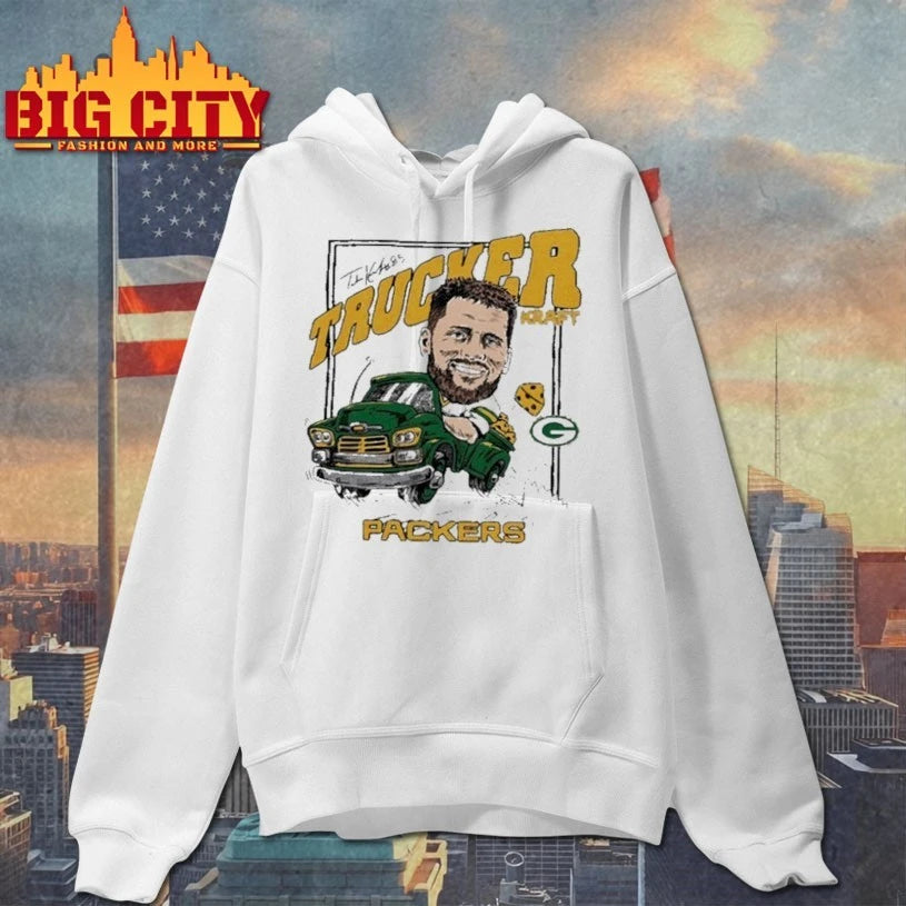 Green Bay Packers Homage #85 Tucker Kraft Trucker shirt