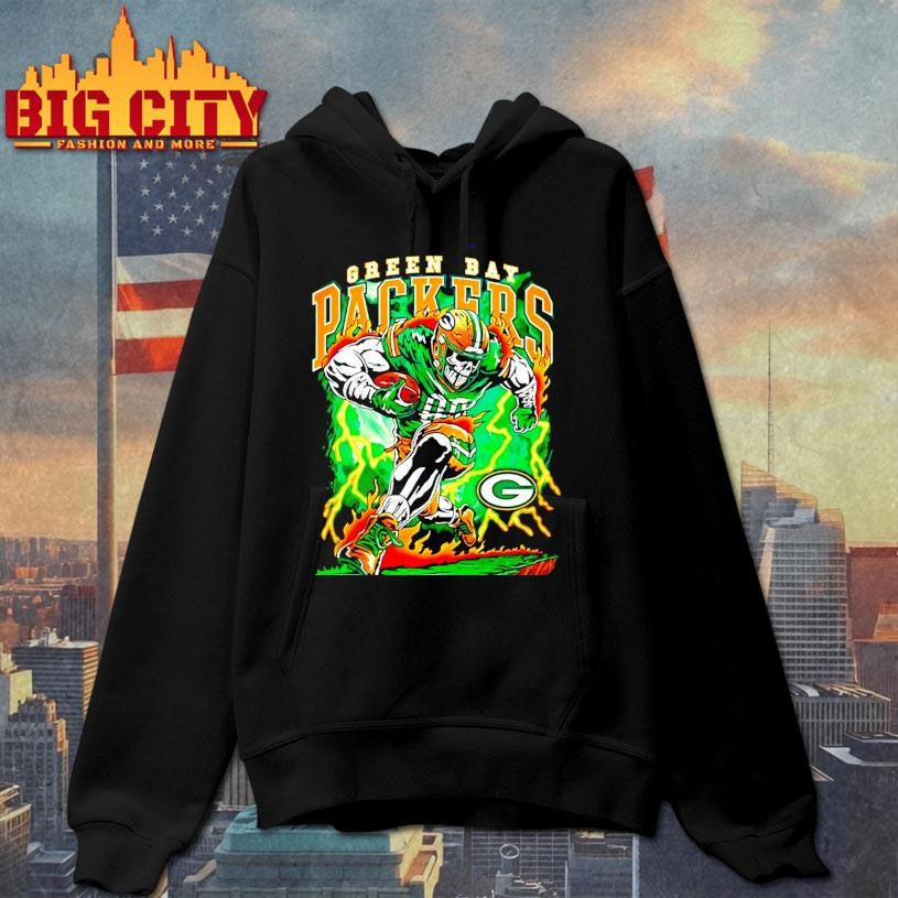 Green Bay Packers Rush Player Skeleton Christmas Shirt