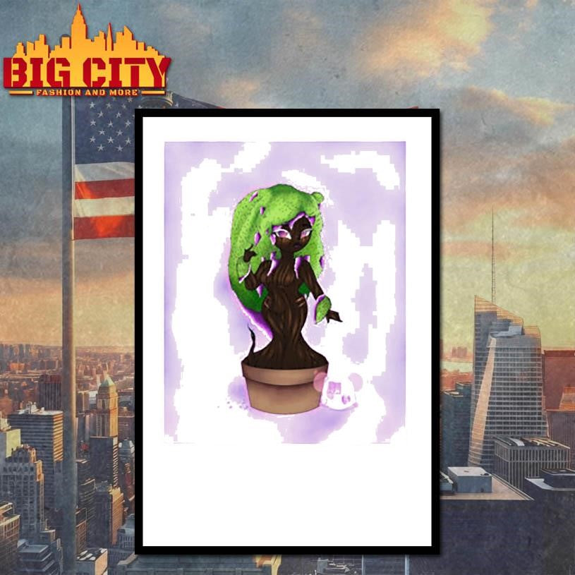 Green Haired Fantasy Figure Shirt