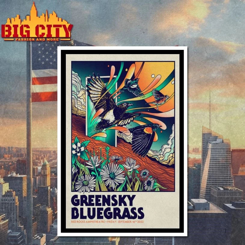 Greensky Bluegrass Red Rocks Poster Sept 16, 2022 shirt
