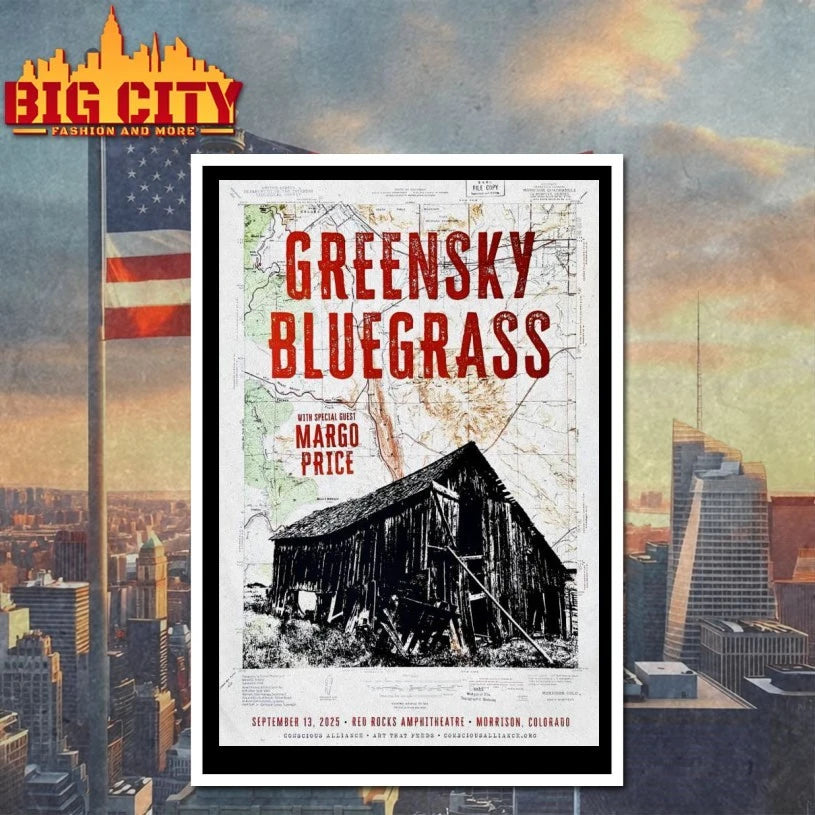 Greensky Bluegrass Sep 13 2025 Red Rocks In Morrison CO Poster shirt