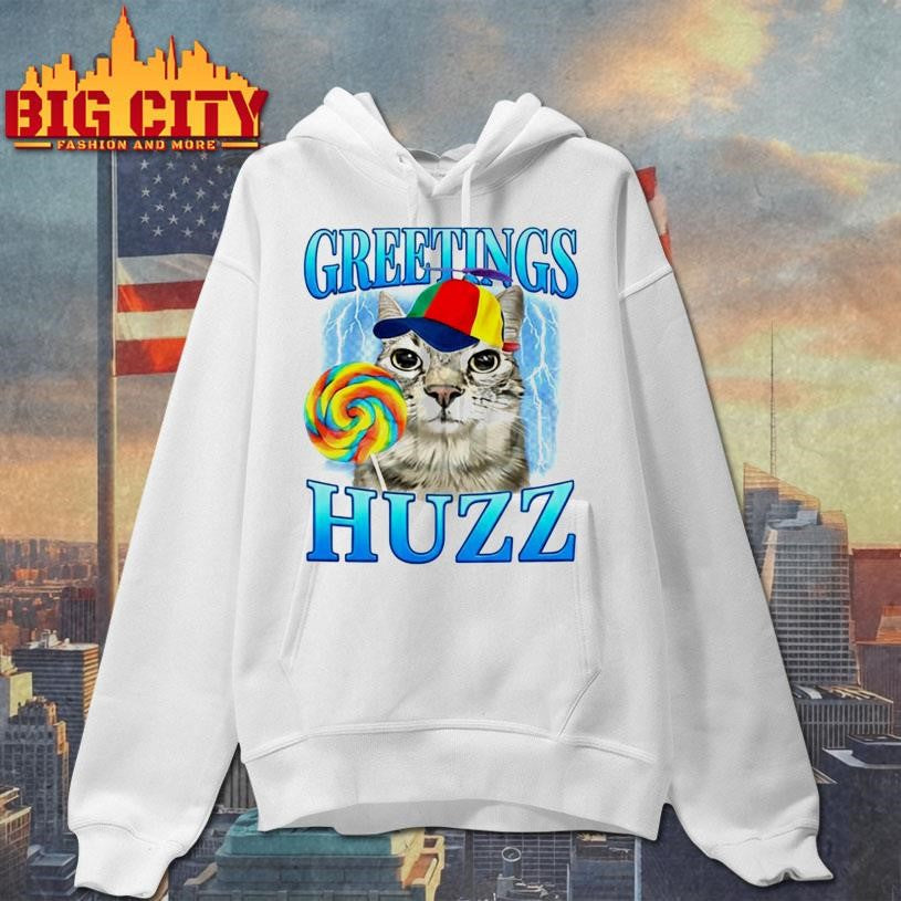 Greetings Huzz Lollipop Cat Meme Shirt