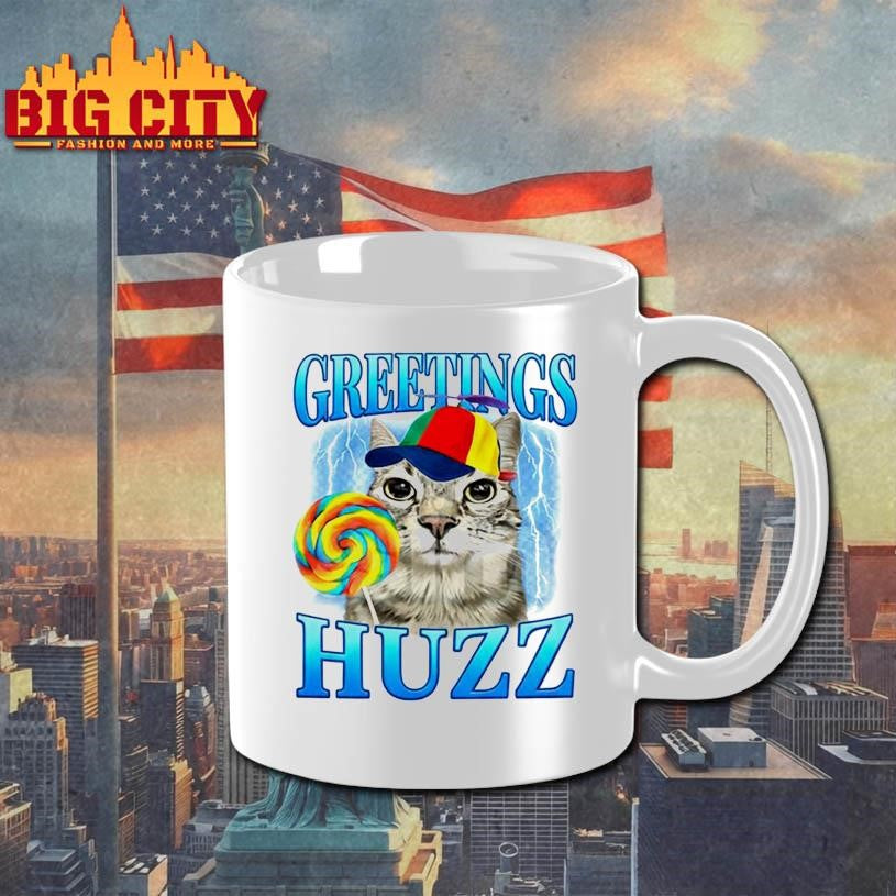 Greetings Huzz Lollipop Cat Meme Shirt