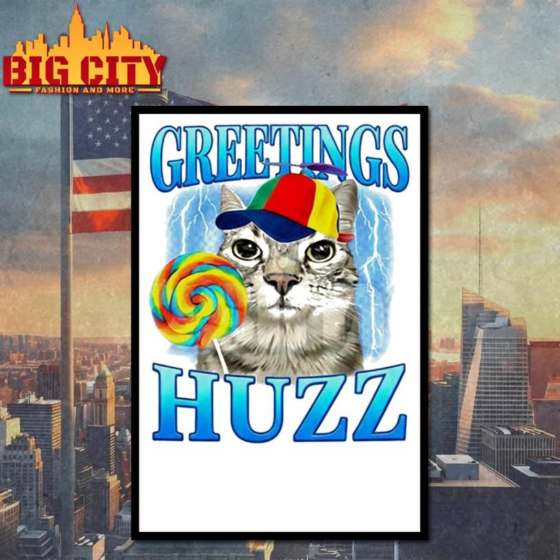Greetings Huzz Lollipop Cat Meme Shirt