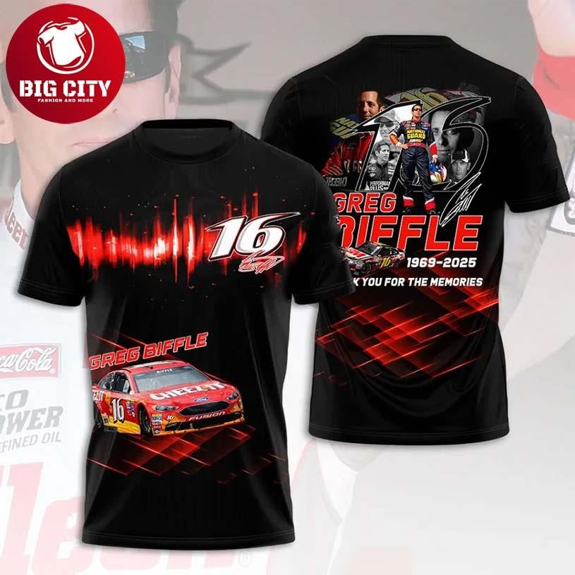 Greg Biffle 16 Tribute 2025 Nascar Racing Two Sided Shirt