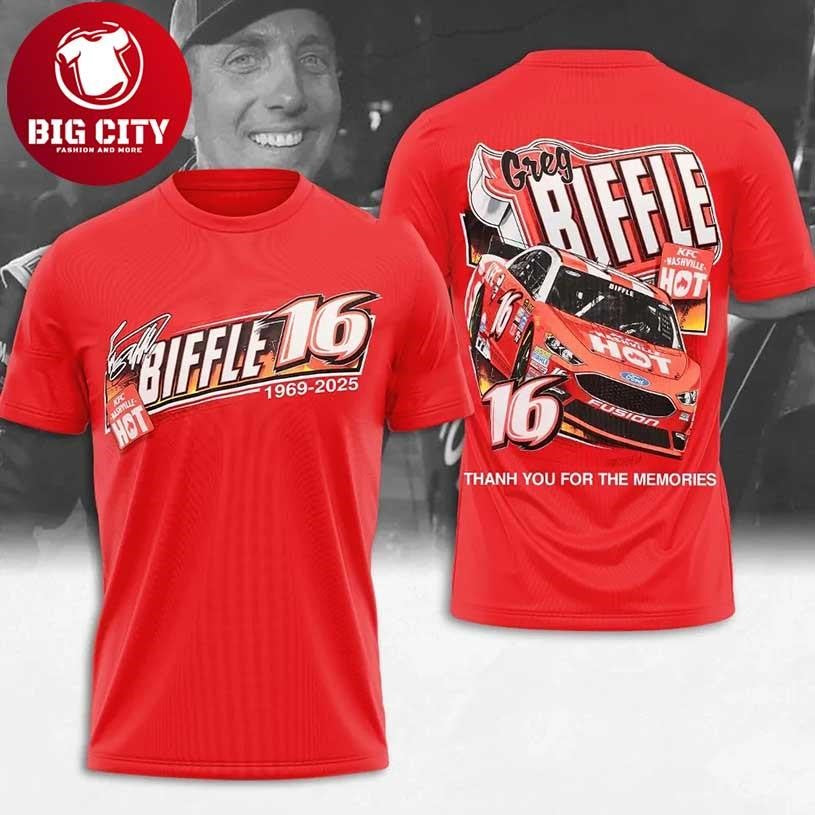 Greg Biffle No 16 2025 Farewell Tribute Nascar Racing Two Sided Shirt