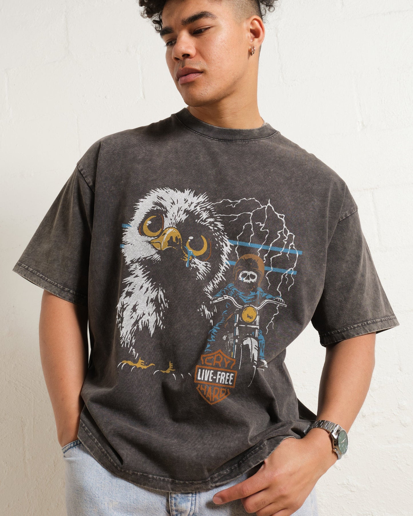 Live Free Cry Hard Oversized Tee