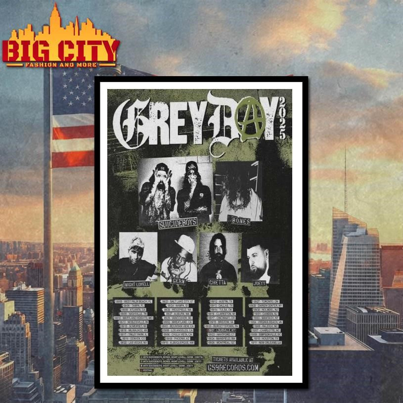 Greyday Tour Poster Aug &amp; Sept 2025 Poster shirt