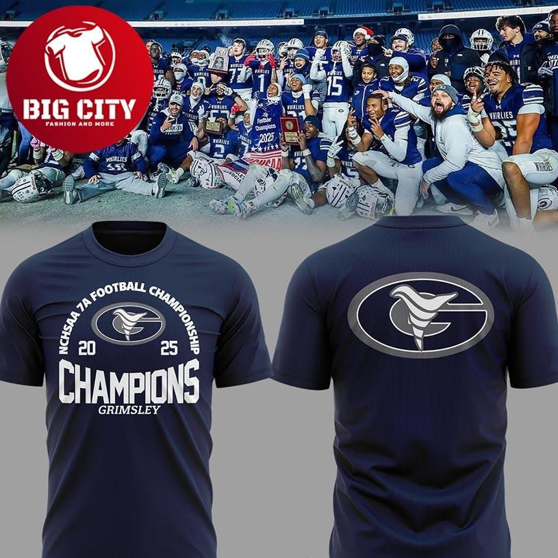 Grimsley Whirlies Football NCHSAA 7A Champions 2025 Two Sided Shirt
