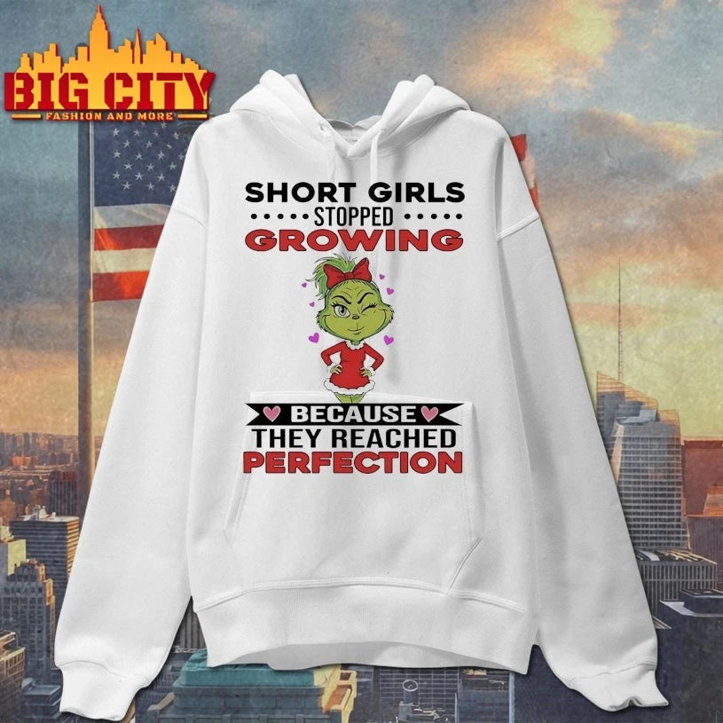 Grinch Christmas Short Girls Stopped Growing Because They Reached Perfection shirt