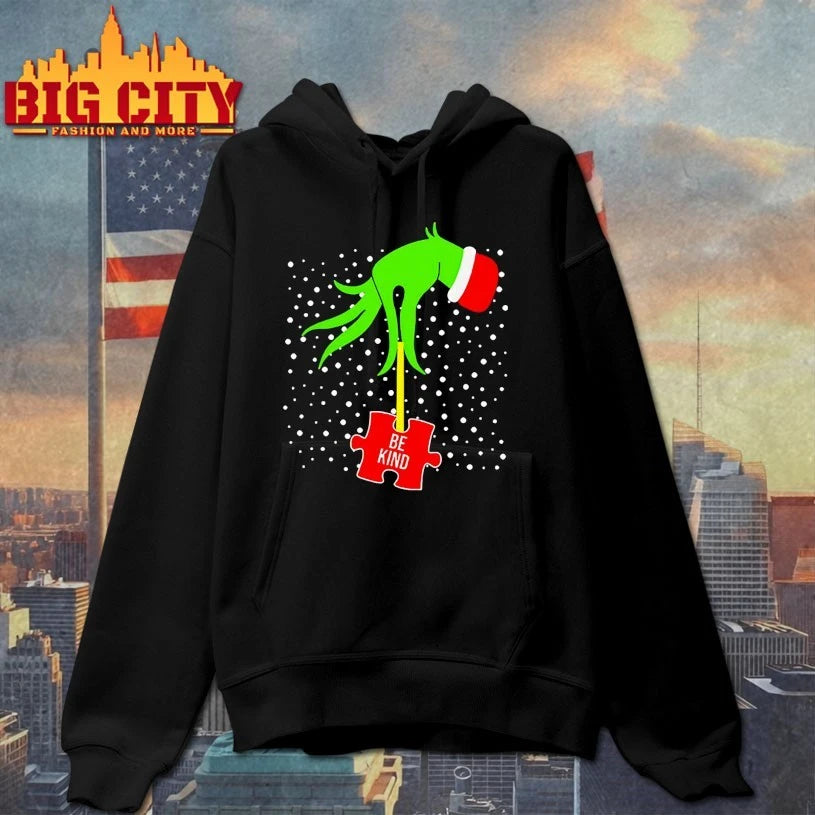 Grinch Hand Be Kind Puzzle Autism Awareness Christmas shirt
