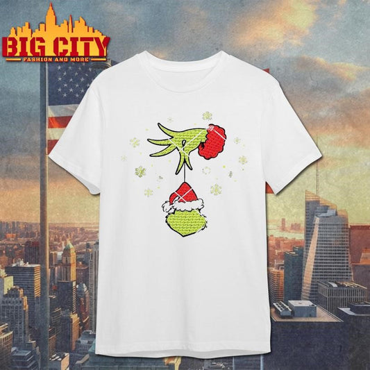 Grinch Hand and Face Yarn Shirt