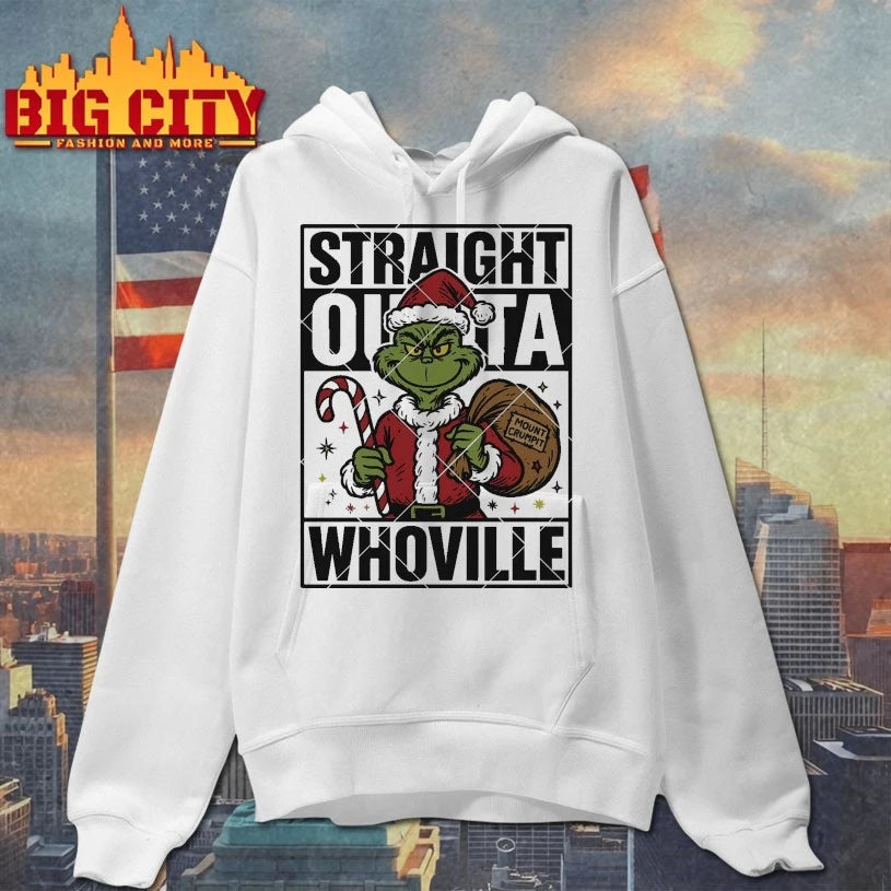 Grinch Santa Christmas Straight Outta Whoville shirt