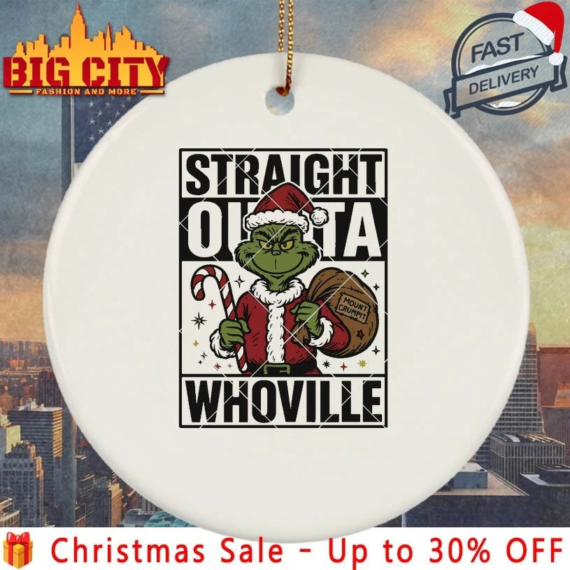 Grinch Santa Christmas Straight Outta Whoville shirt