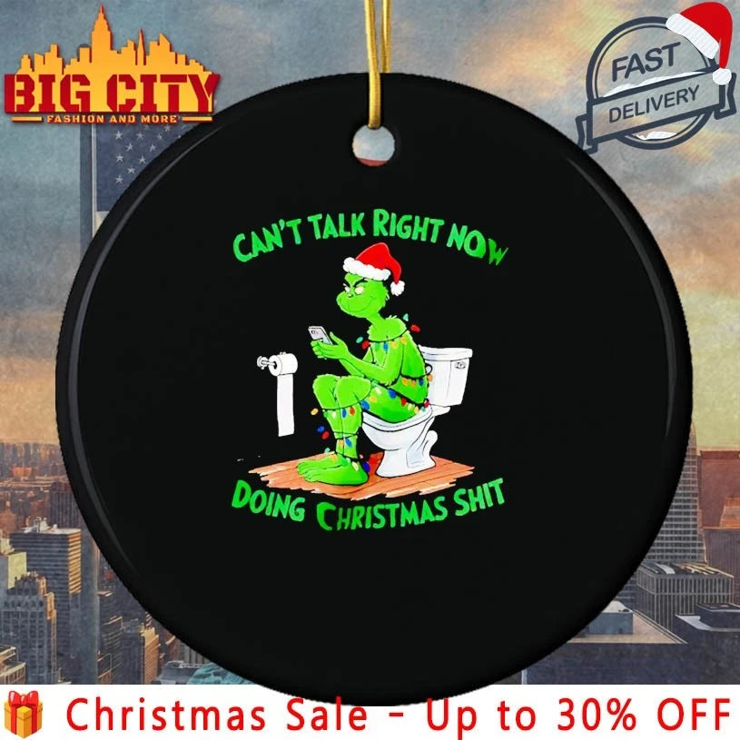 Grinch Santa Hat Toilet Can’t Talk Right Now Doing Christmas Shit shirt