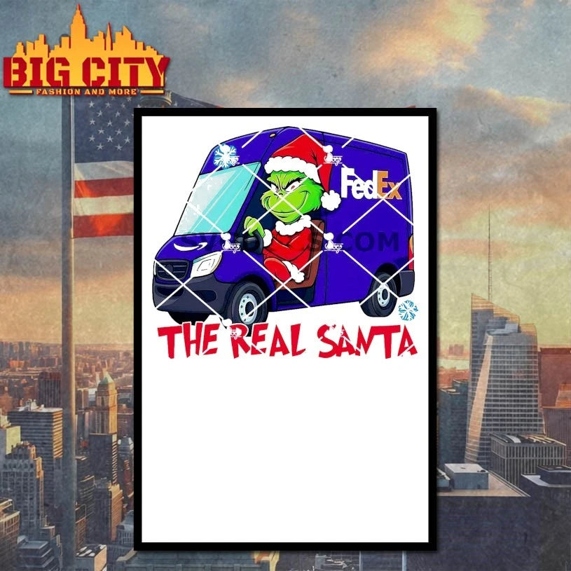 Grinch Shipping FedEx Christmas The Real Santa shirt