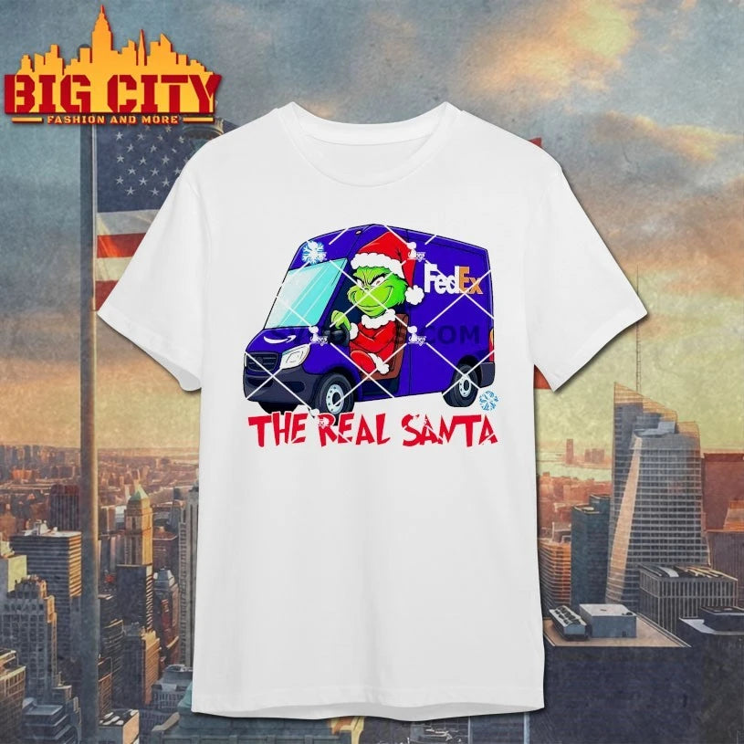 Grinch Shipping FedEx Christmas The Real Santa shirt