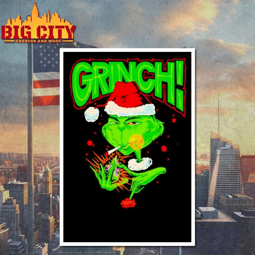 Grinch Stole Christmas Santa Claus Mans shirt