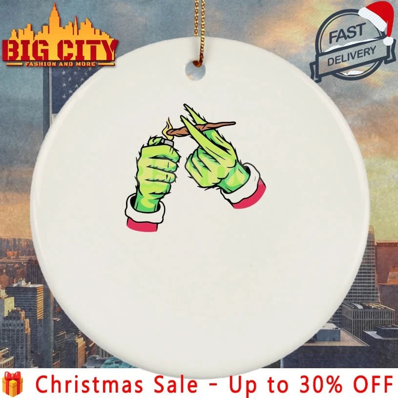 Grinch hand Dank Merry Xmas Cannabis Leaf shirt