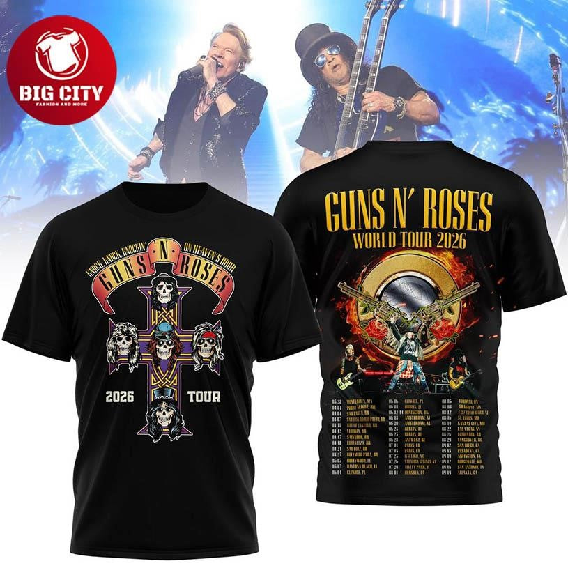 Gun N Roses 2026 World Tour America Schedule Two Sided Shirt