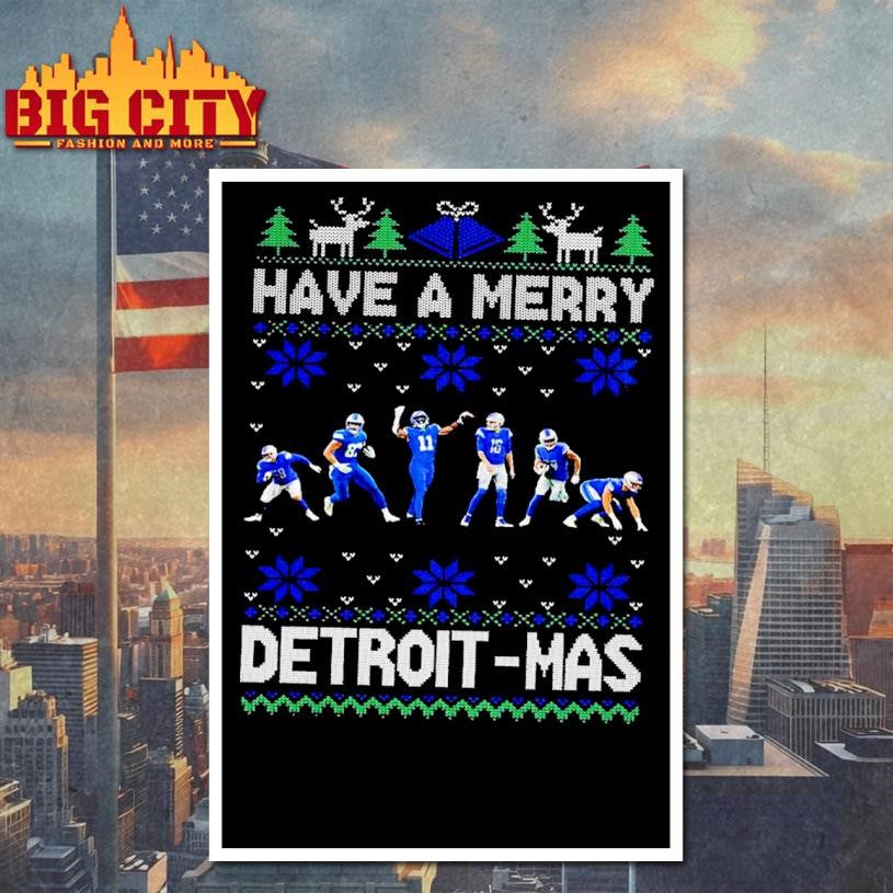 Have A Merry Detroit Football Ugly Xmas Shirt