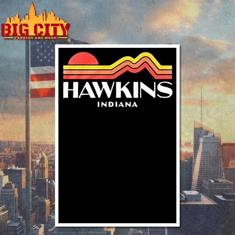 Hawkins Indiana Tv Show Christmas Sunset Retro Shirt
