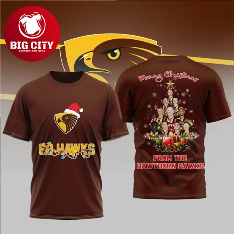 Hawthorn Hawks Go Hawks Christmas Player Two Sided Shirt