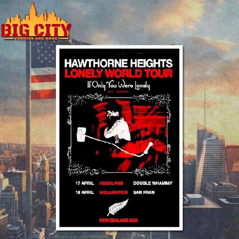 Hawthorne Heights April 17-18 2026 Nz Tour Shirt