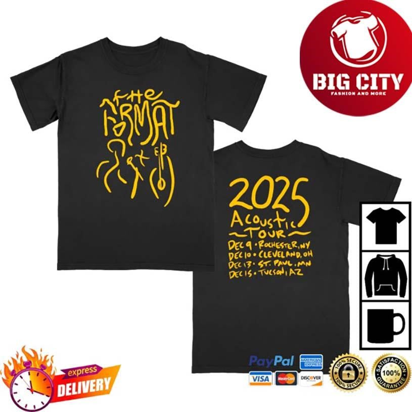 Hello The Format 2025 Acoustic Tour Black Two Sided Shirt