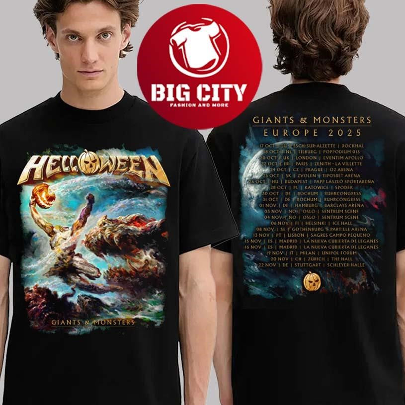Helloween Giants And Monsters Tour Europe 2025 Schedule Two Sided Shirt