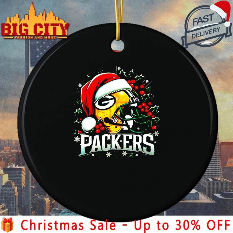 Helmet Santa Hat Green Bay Packers Christmas shirt
