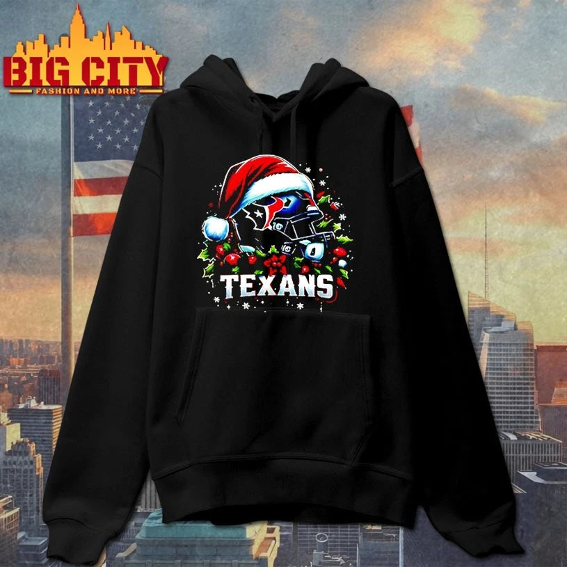 Helmet Santa Hat Houston Texans Christmas shirt