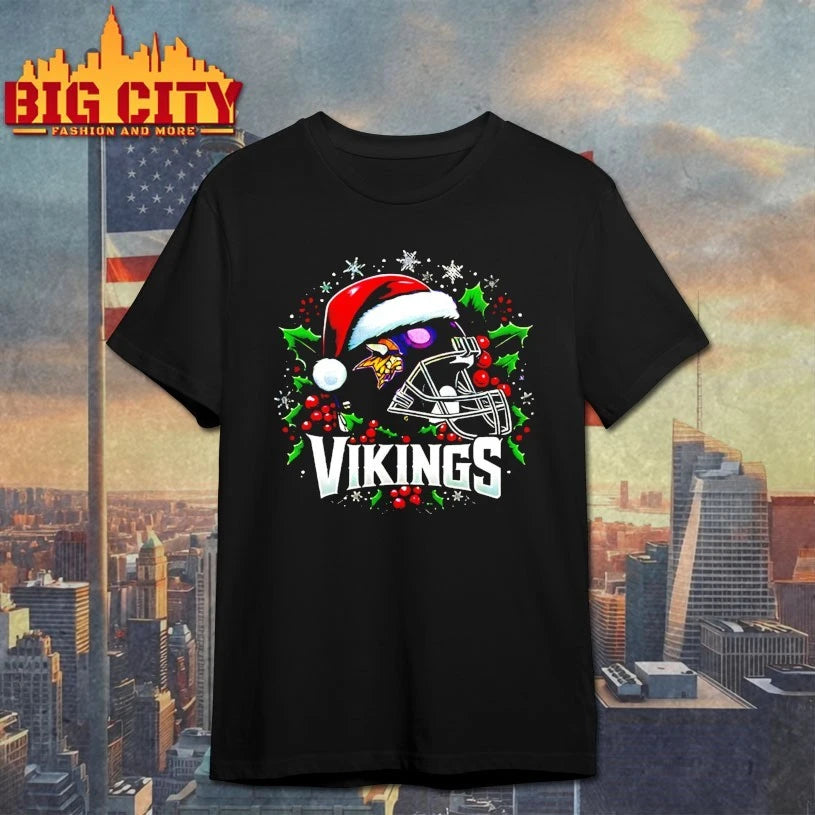 Helmet Santa Hat Minnesota Vikings Christmas shirt