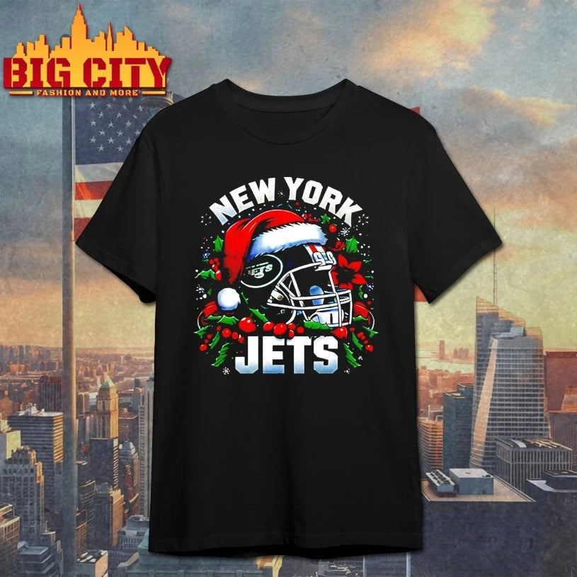 Helmet Santa Hat New York Jets Christmas shirt
