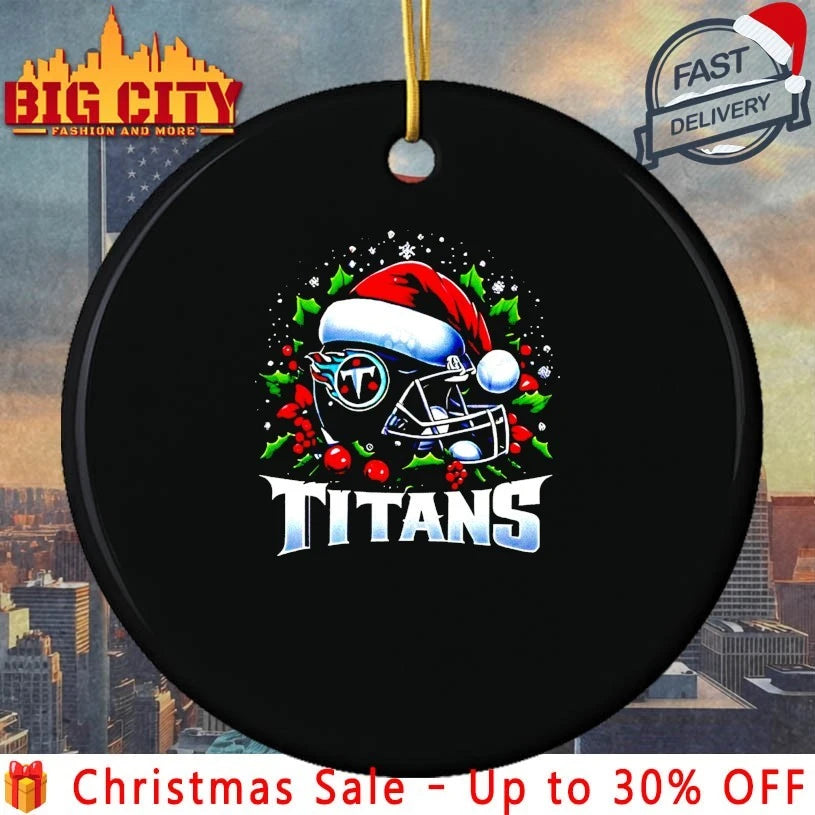 Helmet Santa Hat Tennessee Titans Christmas shirt