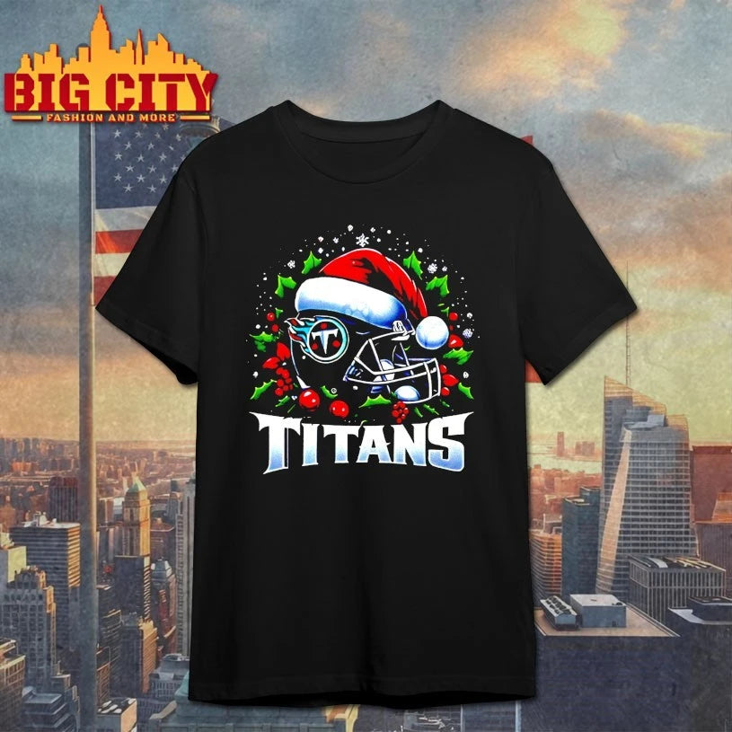Helmet Santa Hat Tennessee Titans Christmas shirt