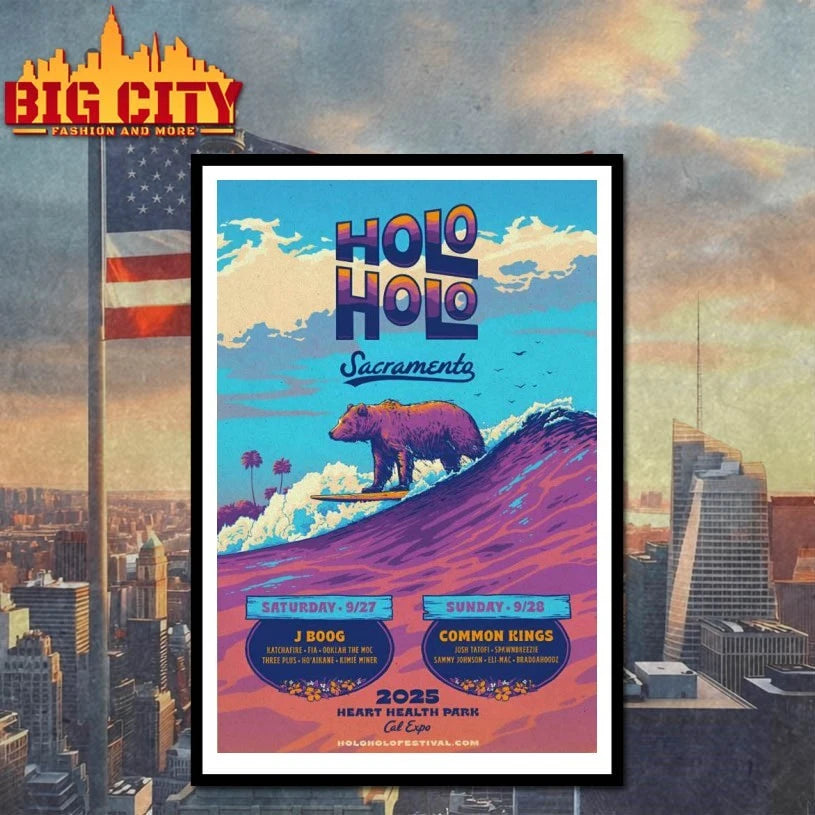 Holo Holo Music Festival Sep 27-28 2025 Heart Health Park In Sacramento CA Poster shirt