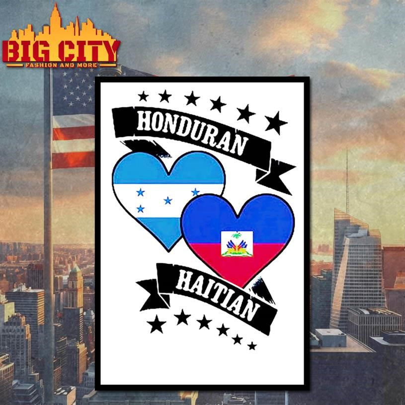 Honduran vs Haitian heart flags shirt
