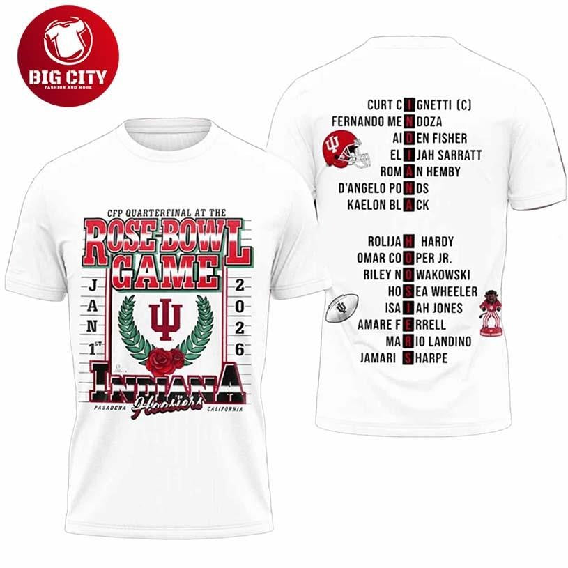 Hoosiers Rose Bowl Game Champions 2026 Two Sided Shirt